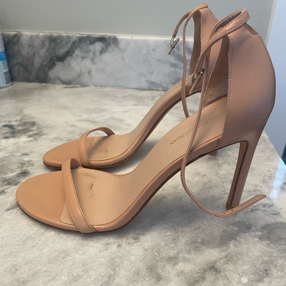 Stuart Weitzman Nudistsong Beige Nappa Leather | Size 8.5